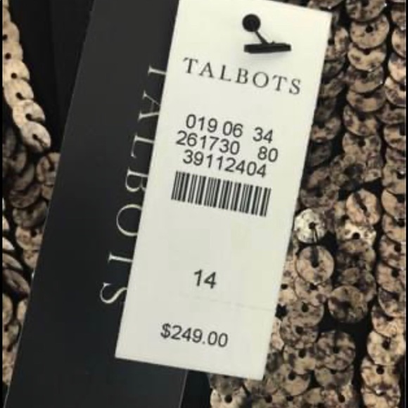 ๐๐๐ BNWT TALBOTS BRONZE SEQUIN BLAZER / JACKET SIZE 14 ๐๐๐ - Picture 3 of 8
